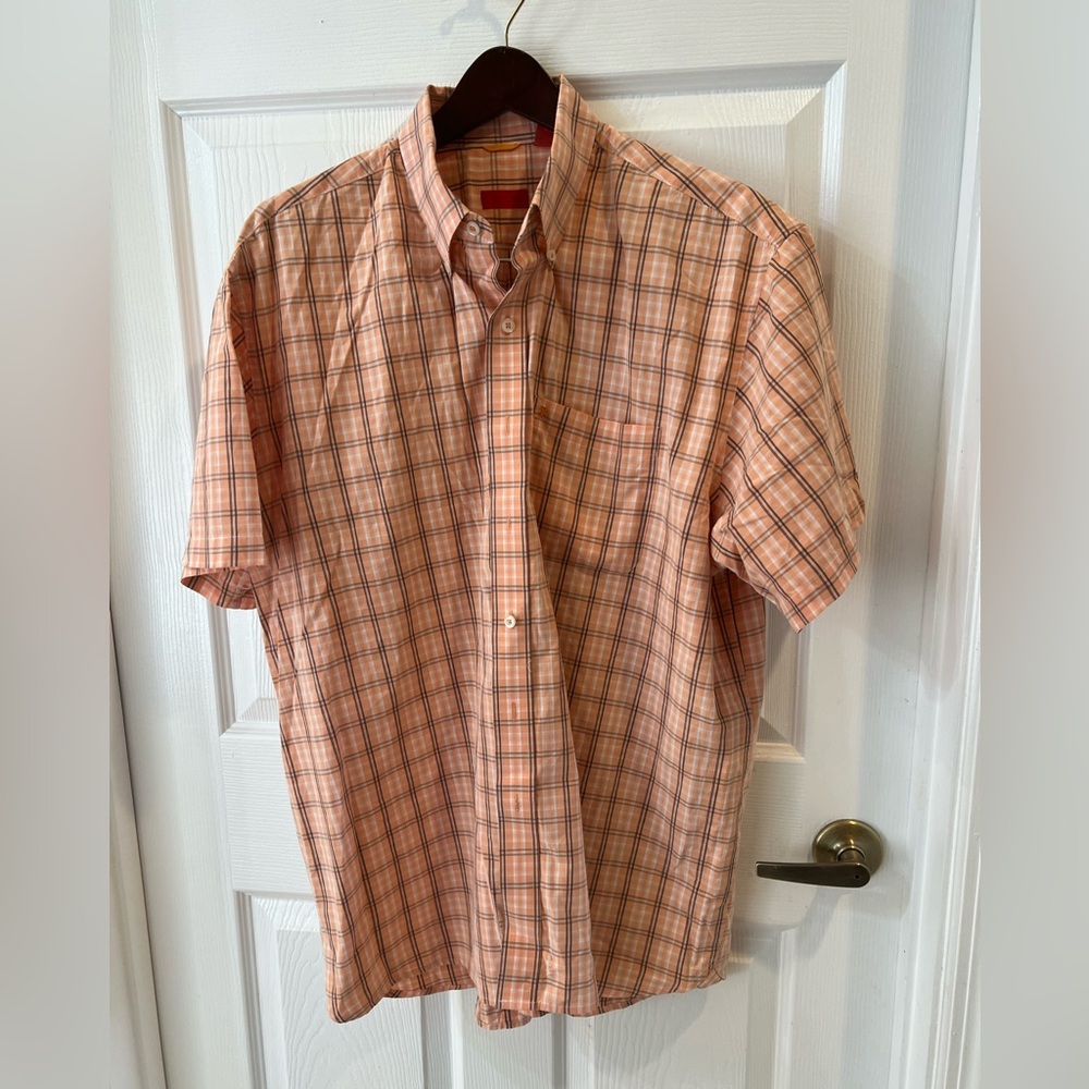 IZOD Men's Orange Plaid Shirt